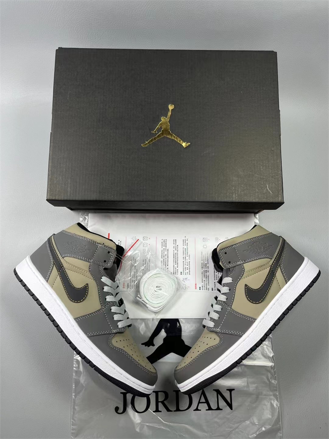 Men's Running Weapon Air Jordan 1 Olive/Grey Shoes 0596